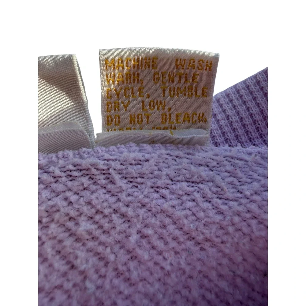 Vintage 90s Colorblock Sweatshirt | Pastel Purple & Yellow | Size L | Retro Y2K - Picture 4 of 7